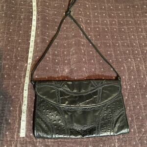Caprice vintage black leather over shoulder cross body bag